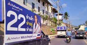 2023년 태국 총선에서 쁘라윳을 당 대표 후보로 내세운 태국 국민 연합당의 선거 운동