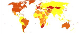 2012년 인구 백만 명당 섭식 장애 사망자 수