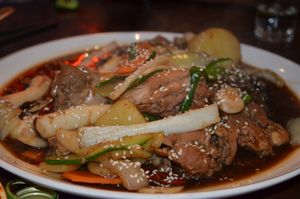 호주 시드니에서 판매되는 한국식 닭 요리 (찜닭)