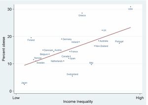 선진국에서 비만은 경제적 불평등과 관련이 있다.