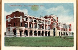 텍사스주 휴스턴의 라이스 연구소 행정 빌딩(엽서, 1912-1924년경)