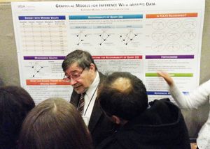 주디아 펄 2013 신경 정보 처리 시스템 컨퍼런스에서 그의 포스터 앞에서