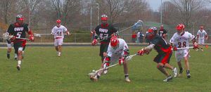 셀비 필드에서 남자 라크로스 팀.