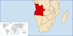 앙골라의 위치를 보여주는 지도