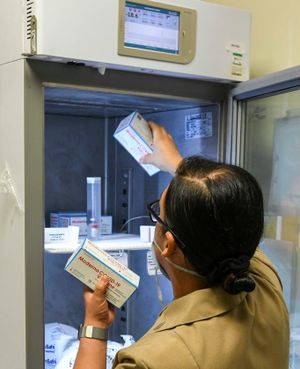 일반 의료용 냉동고에 보관된 모더나 백신