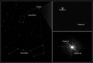 허블 우주 망원경이 관측한 북극성의 구성 요소