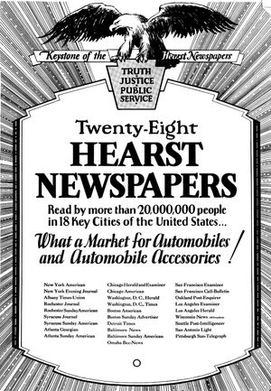 자동차 제조업체에 허스트 체인에 광고를 게재하도록 요청하는 광고, 발행 부수 언급