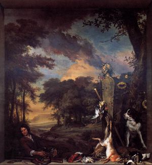 얀 위닉스의 1697년 초상화 후각의 알레고리, 허스트가 한때 소유했던 작품