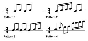 트로트 음악에서 흔히 사용되는 홑·세·겹박자 패턴