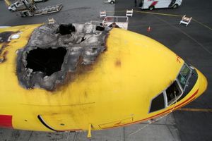 2008년 샌프란시스코 국제공항에서 화재로 손상된 ABX 항공기