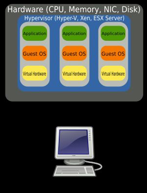 전체 가상화의 논리적 다이어그램