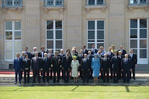 2014년 6월 6일 노르망디 상륙 70주년 기념행사에 참석한 오버로드 작전 참전국 정상들.