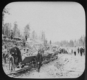 1895년 하바롭스크 인근 동시베리아 철도 건설 작업