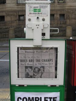 피츠버그 파이리츠의 7차전 승리를 기념하는 50주년 기념 복간판, 피츠버그 포스트-가제트 2010년 10월 13일