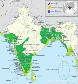 15~17세기 포르투갈의 인도, 벵골만, 히말라야(최대 확장)에서의 존재