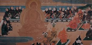 《대불연기회권》(1536)에 묘사된 화엄 의식, 도다이지, 나라시, 일본