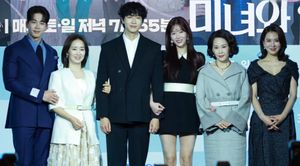 2024년 3월 제작 발표회에서의 《미녀와 순정남》 출연진