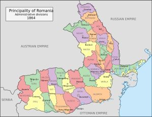 루마니아 공국 행정 지도(1864–1878)