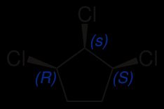 (s) 설명자의 예: (1R,2s,3S)-1,2,3-트리클로로사이클로펜탄