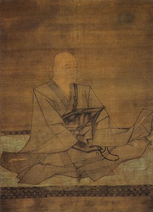 가나자와 문고의 설립자인 호조 사네토키의 초상화. 쇼묘지에 소장되어 있었으며 현재는 가나자와 문고 박물관에서 소장하고 있다.