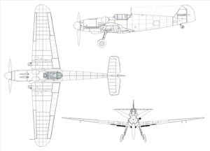 Bf 109G-6 3면도
