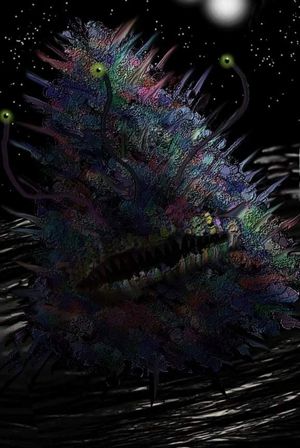 캠벨의 단편 "호수의 거주자"에 등장하는 Gla'aki의 이미지