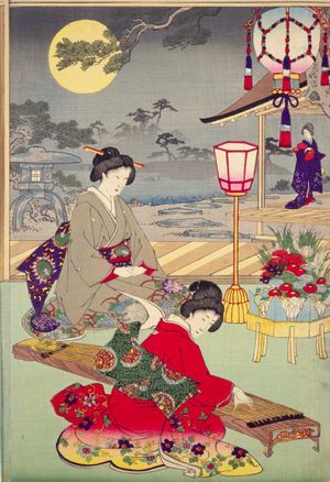 『에도 풍속 12개월 중 8월 달맞이 연회』