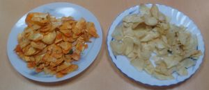 매운맛과 안 매운맛의 타피오카 칩