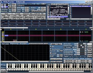 전형적인 트래커 소프트웨어 (MilkyTracker)