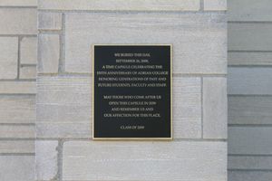 헤릭 타워 타임캡슐, 미시간주 애드리언 칼리지, 2009–2059