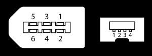 6핀 및 4핀 알파 FireWire 400 소켓