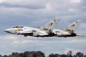 1985년 RAF 페어포드에서 출발하는 제229 전환 훈련 비행대대 소속 토네이도 F.2기(ZD934와 ZD906)