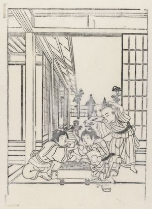 아이들이 쇼기를 두는 모습 (18세기)