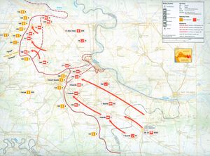 1991년 9월~1992년 1월 사이 동슬라보니아의 군사 작전 지도.