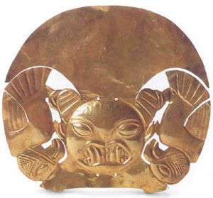 모체 문화의 머리 장식,  서기 400년