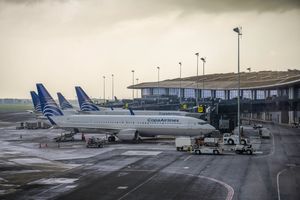 코파 항공기들이 토쿠멘 국제공항에 주기되어 있다. 이 공항은 이 항공사의 주요 허브이다.