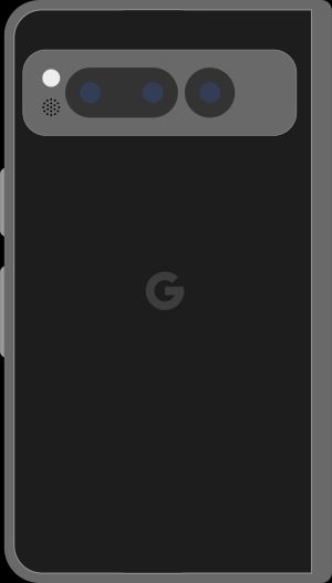 픽셀 폴드 옵시디언 색상의 후면 다이어그램