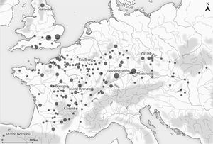요새화된 오피둠의 분포