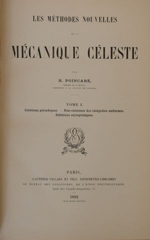 Title page to volume I of Les Méthodes Nouvelles de la Mécanique Céleste (1892)