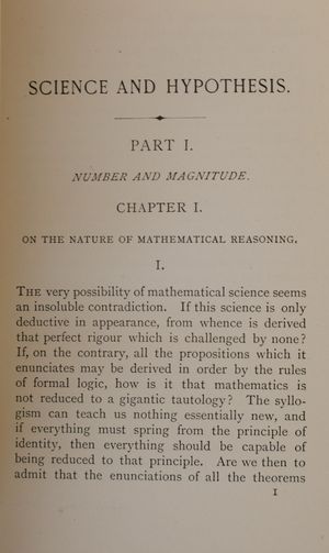 과학과 가설(1905)의 첫 페이지