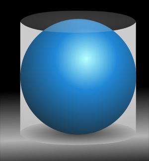 구는 외접하는 원기둥 부피와 표면적의 2/3을 차지한다. 아르키메데스의 묘에는 그의 요청에 따라 구와 원기둥이 놓였다.