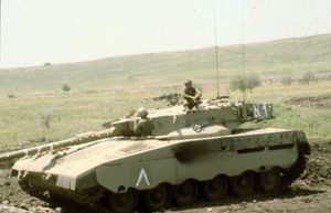 1987년 골란 고원에서 활동중인 이스라엘 방위군 메르카바 I