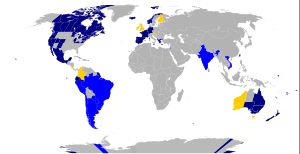 미성년자를 대상으로 성적 지향 및 성 정체성 변경 시도를 금지하는 관할 구역 지도.
