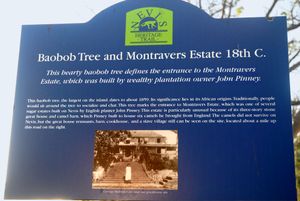 몽트래버스 영지의 네비스 유산 트레일 표지판