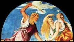 프로크네, 테레우스와 필로멜라, 16세기, 세바스티아노 델 피옴보 작