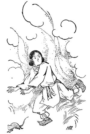 Ōnamuji가 쥐의 도움을 받는 모습