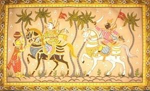 푸루쇼타마 시대에 그려진 자간나트 사원의 벽화