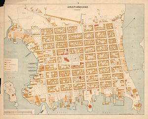 1887년 크리스티안산 시내 지도