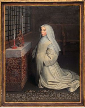 마르그리트 페리에 (1646–1733), 프랑스 얀센주의 수녀이자 파스칼의 조카. 그림은 그녀의 기적적인 치유를 기념하는 봉헌물이다.