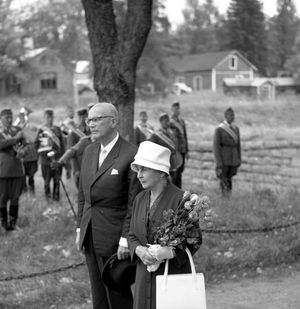 1961년 맬키애에서 케코넨 대통령과 그의 아내 실비